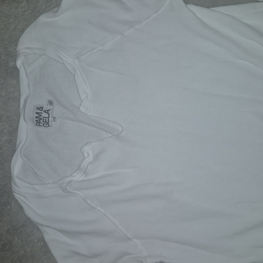 Pam & Gela White Lace Sleeve Sweatshirt - Picture 11 of 11